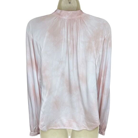 Cloth & Stone Tie Dye Long Raglan Sleeve Banded Collar Button Front Shirt NWT Si - Picture 5 of 8